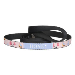 Cute Bees Floral Pink and Red Dog Leash