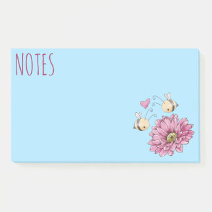 Cute Bees Flower Post-It Notes