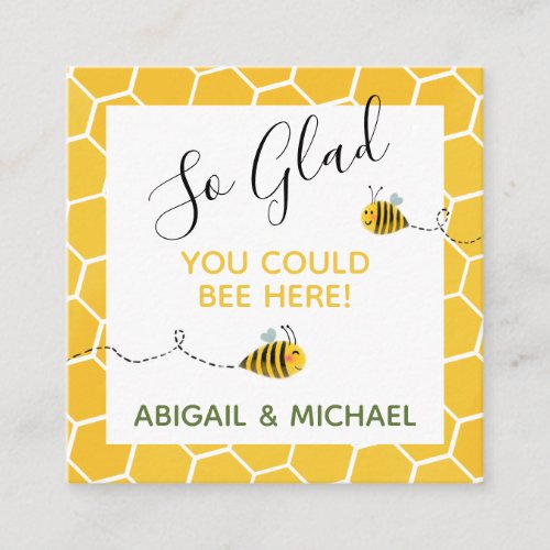 Cute Bees Honeycomb Thank You Bumblebee Favor Tag
