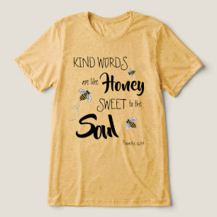 Cute Bees Kinds Word Like Honey Modern Mustard Tri-Blend Shirt