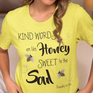Cute Bees Kinds Word Like Honey Modern Yellow T-Shirt