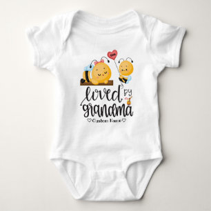 Cute Bees - Loved by Grandma Grandchild Gift Baby Bodysuit