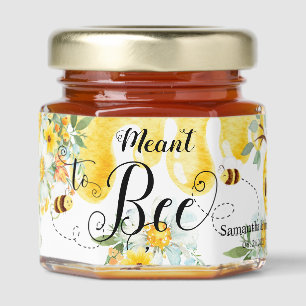 Cute Bees Meant to Bee Floral Wedding Bridal Honey Jar Favors