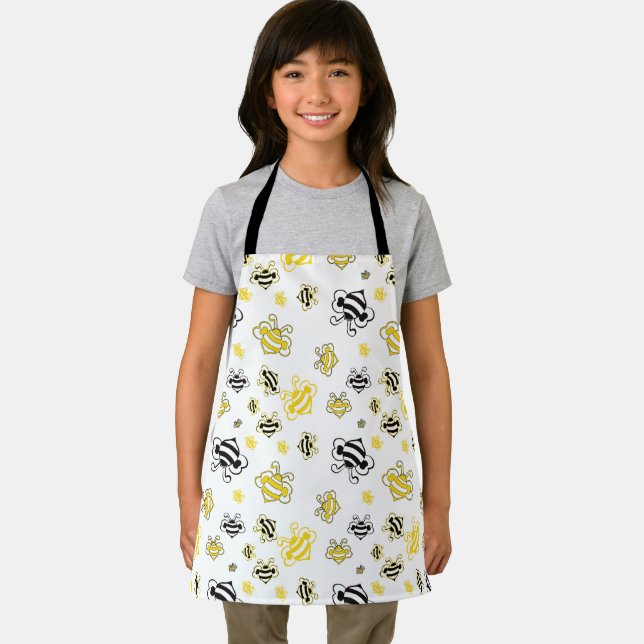 Cute Bees Pattern Apron – Honey Bee Kitchen Gift – (Insitu)