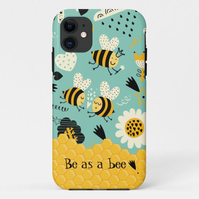 Cute bees shapes iPhone Case (Back)