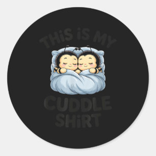 Cute Bees Snuggle This Is My Cuddle Classic Round Sticker