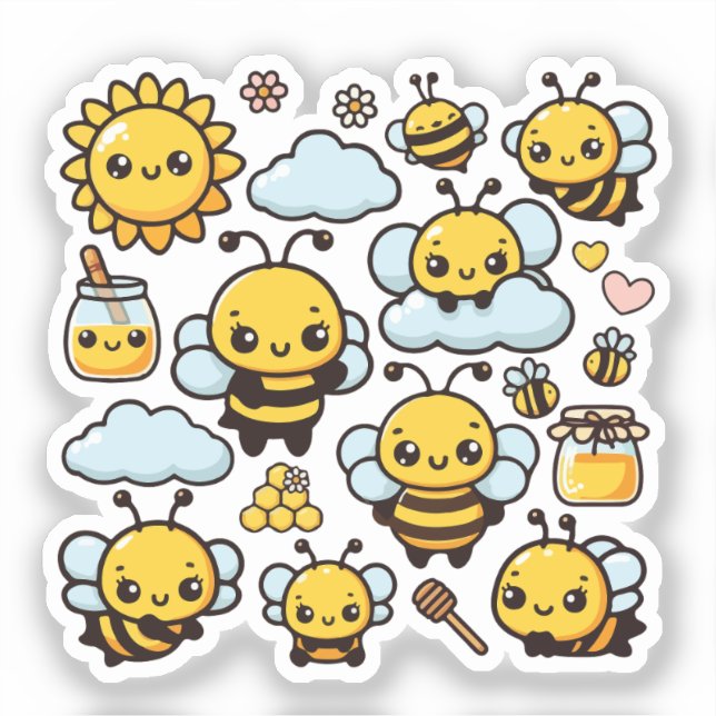 Cute bees  sticker (Front)