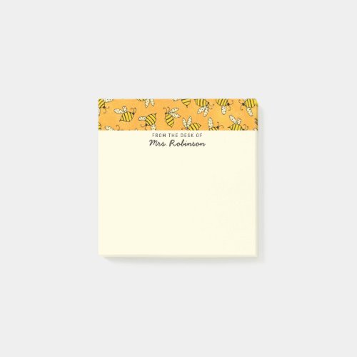 Cute Bees Teacher From the Desk of 3x3 Post_it Notes