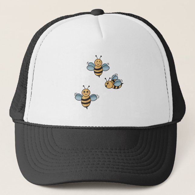 Cute Bees Trucker Hat (Front)