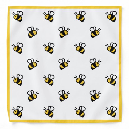 Cute Bees with Yellow Border Bandana