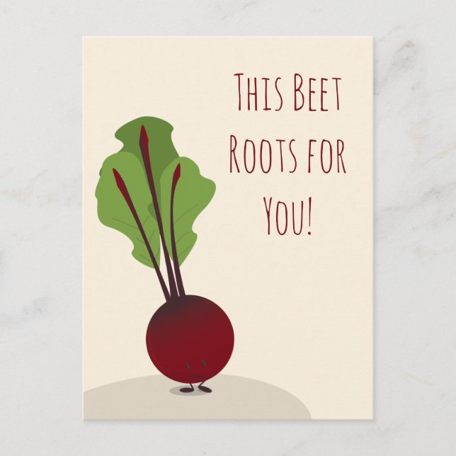 Cute Beet Cartoon Encouragement | Postcard (Front)