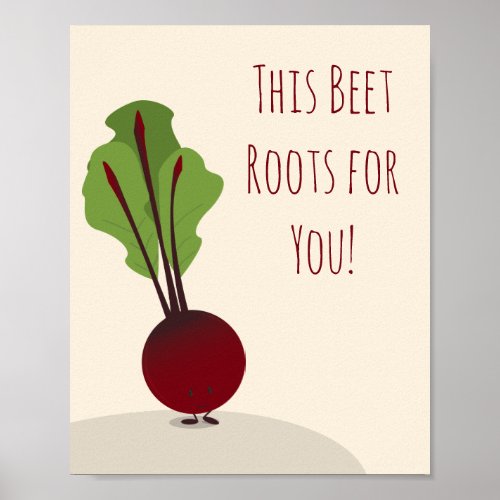 Cute Beet Cartoon Encouragement  Poster