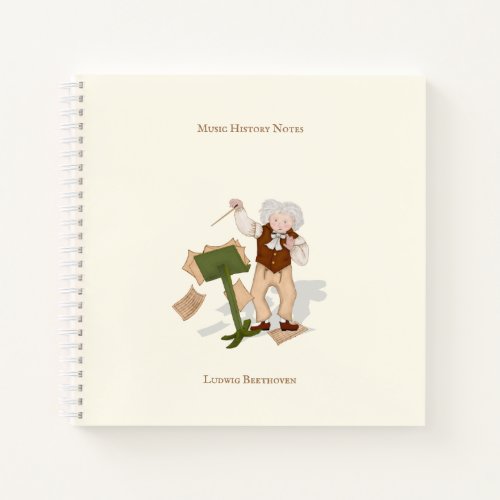 Cute Beethoven Portrait Musicians Personalized Notebook