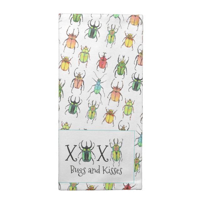Cute Beetles Cloth Napkin (Half Fold)
