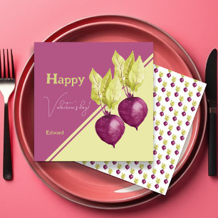 Cute Beetroot in Love Watercolor Hand-painted