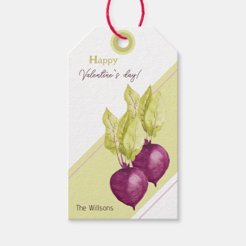 Cute Beets in Love Watercolor Hand_painted Gift Tags