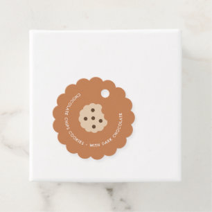 Cute Beige Brown Homemade Chocolate Chips Cookies Favor Tags