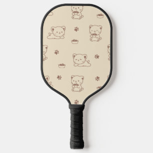 Cute Beige Cat Pattern (1) Pickleball Paddle