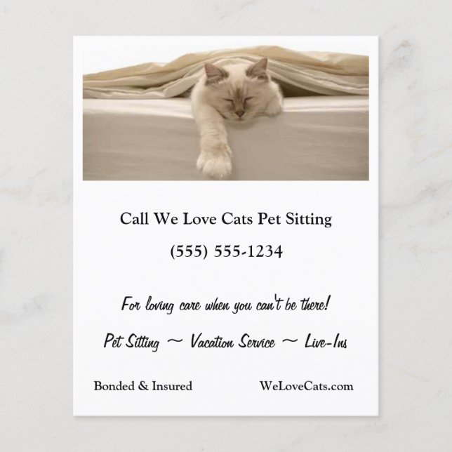 Cute Beige Cat Sleeping On Beige Bed Flyer (Front)