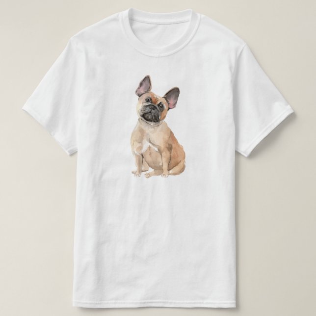 Cute beige color French bulldog T-Shirt (Design Front)