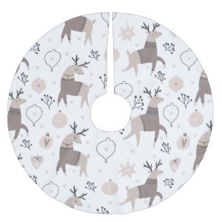 Cute beige tan hygee reindeer holly ornaments 