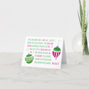 Cute Belated Christmas You Are Correct To Be Late Holiday Card