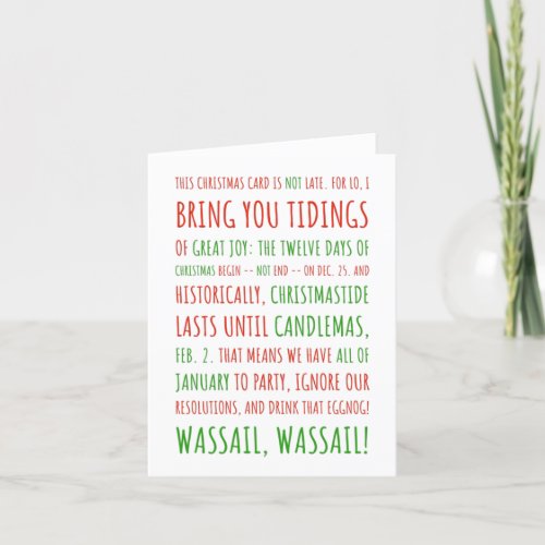Cute Belated Christmas You Are Correct To Be Late Holiday Card