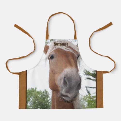 Cute Belgian Draft Horse Face Personalized Apron