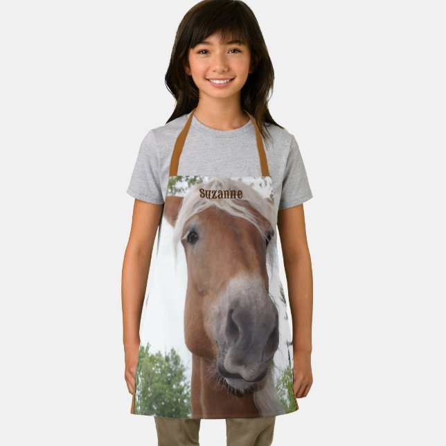 Cute Belgian Draft Horse Face Personalized Apron (Insitu)
