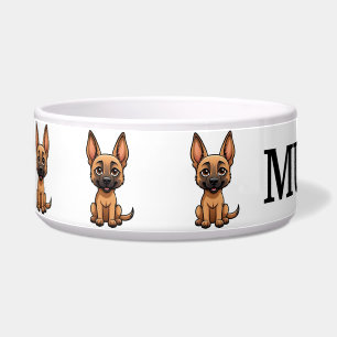 Cute Belgian Malinois Personalize Bowl