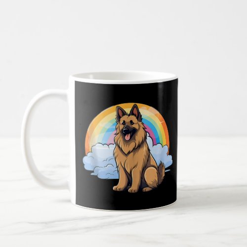 Cute Belgian Tervuren Rainbow Cloud Kawaii Puppy D Coffee Mug