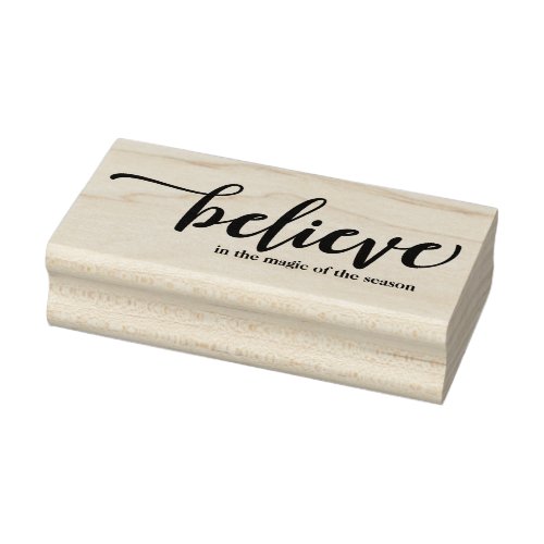 Cute Believe in the Magic Personalized Holiday Rubber Stamp
