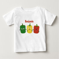 Cute bell pepper capsicum trio singing cartoon baby T-Shirt