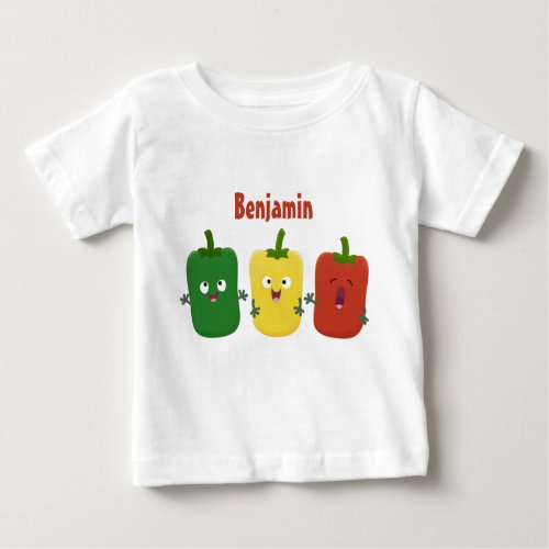 Cute bell pepper capsicum trio singing cartoon baby T_Shirt