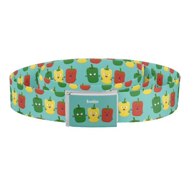 Cute bell pepper capsicum trio singing cartoon belt (Coil)
