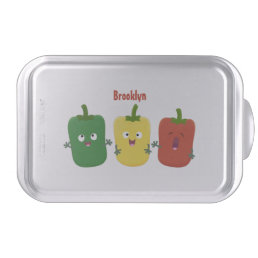 Cute bell pepper capsicum trio singing cartoon cake pan