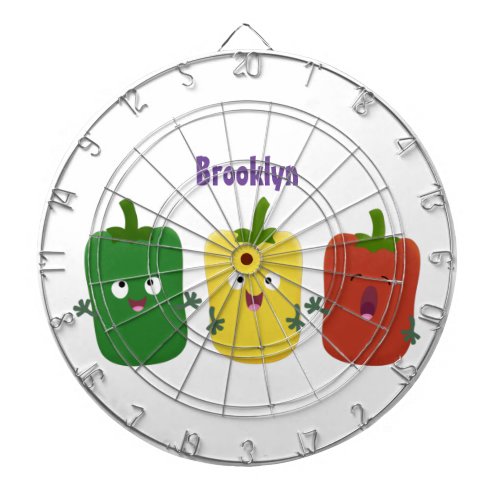 Cute bell pepper capsicum trio singing cartoon dart board