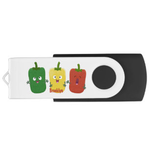 Cute bell pepper capsicum trio singing cartoon flash drive