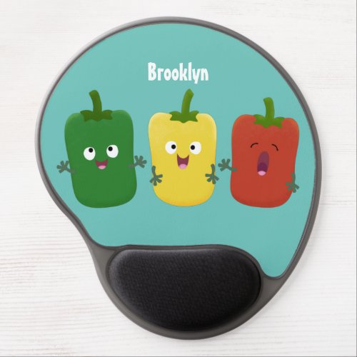 Cute bell pepper capsicum trio singing cartoon gel mouse pad