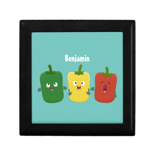 Cute bell pepper capsicum trio singing cartoon gift box