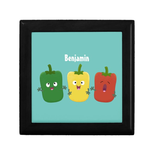 Cute bell pepper capsicum trio singing cartoon gift box (Front)