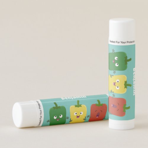 Cute bell pepper capsicum trio singing cartoon lip balm