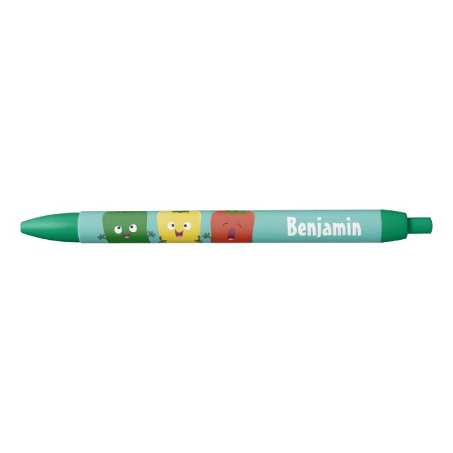 Cute bell pepper capsicum trio singing cartoon  pen (Front)