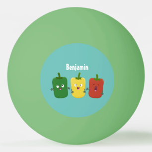 Cute bell pepper capsicum trio singing cartoon ping pong ball