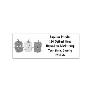 Cute bell pepper capsicum trio singing cartoon rubber stamp