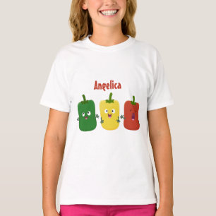 Cute bell pepper capsicum trio singing cartoon T-Shirt