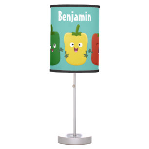 Cute bell pepper capsicum trio singing cartoon table lamp