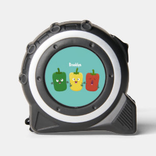 Cute bell pepper capsicum trio singing cartoon tape measure