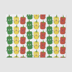 Cute bell pepper capsicum trio singing cartoon tissue paper