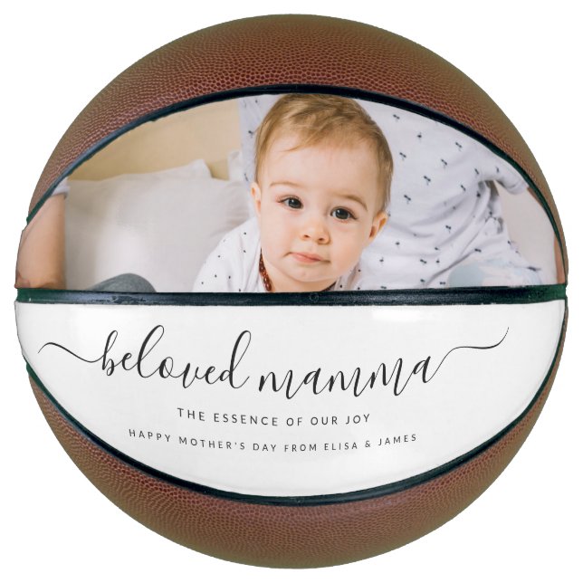 Cute Beloved Mamma Mom Mothers Day Photo Collage Basketball (Front)